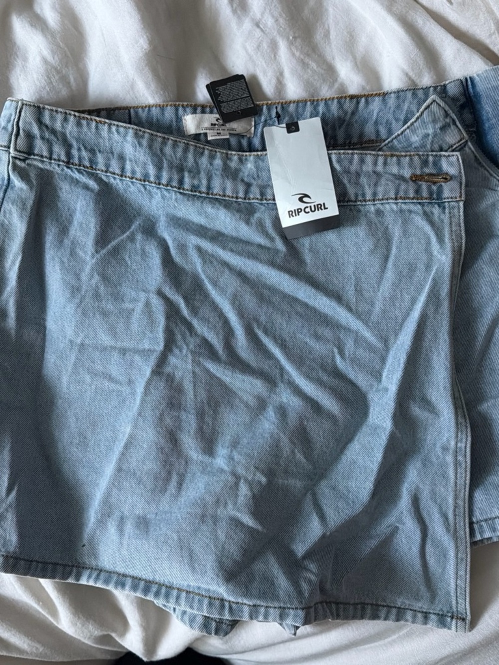 Rip Curl Light Blue Denim Mini Skirt